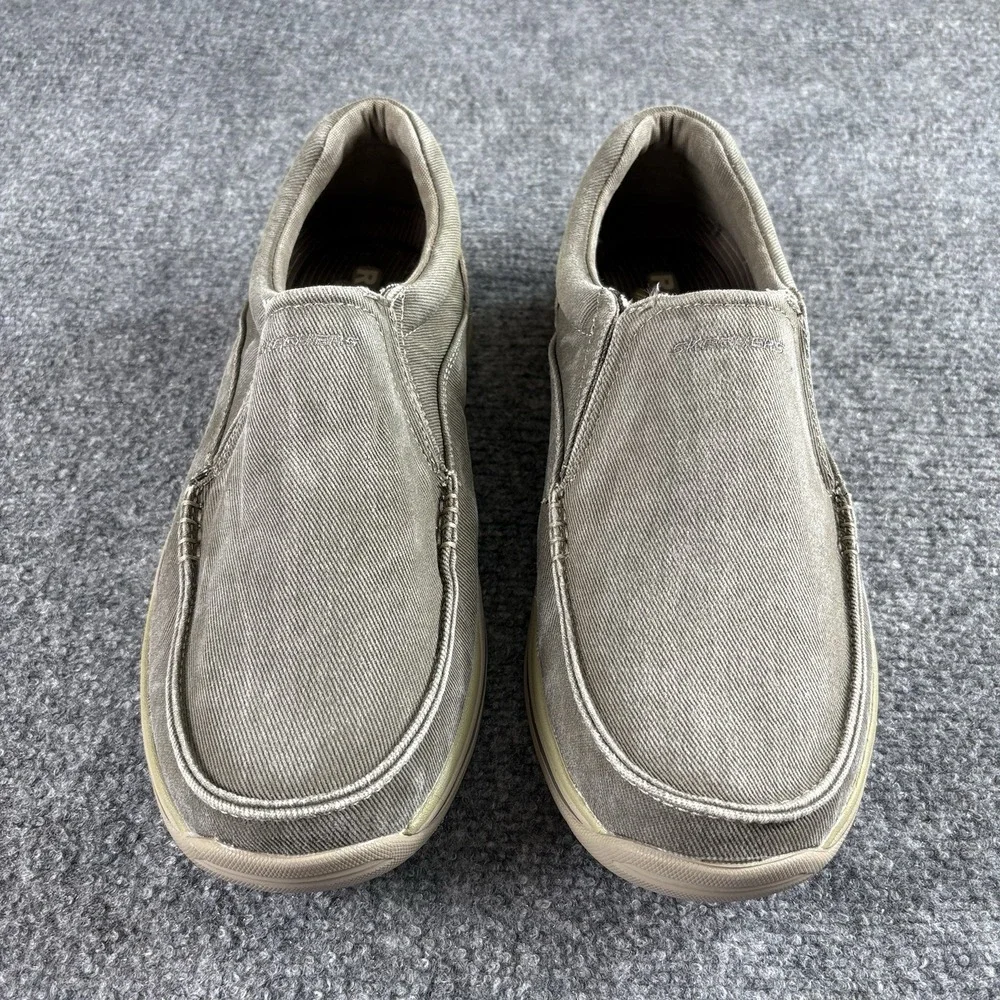 Skechers Loafers Men's 12 Gray Expected Avillo Relaxed Fit Memory Foam Canvas